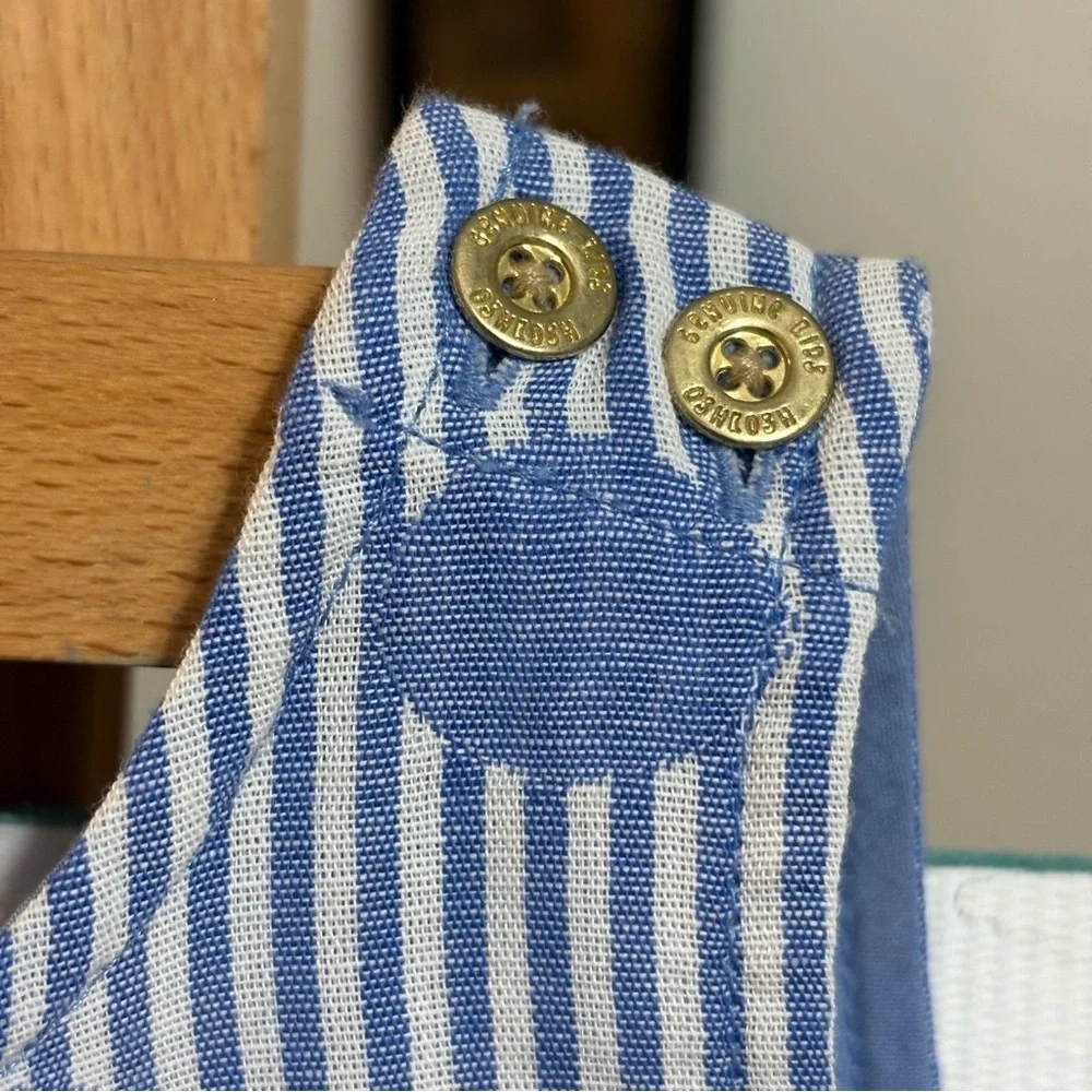 Genuine Kids Oshkosh Blue Polka Dot Sundress Denim 3T Blue and White stripes